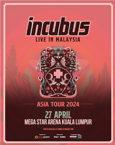 INCUBUS KEMBALI KE MALAYSIA UNTUK JELAJAH ASIA 2024