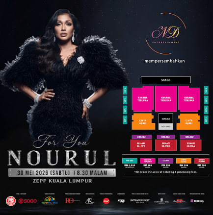 Pembelian tiket boleh dibuat melalui Ticket2U For You Nourul.