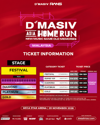D'Masiv Asia Home Run di Kuala Lumpur 20 November 2026